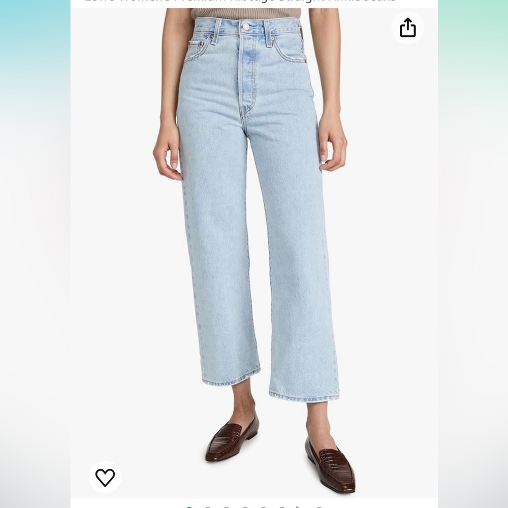 levi’s premium ribcage straight ankle 26 ojai shore light indigo
